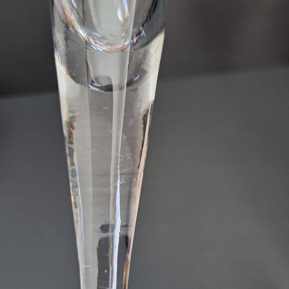 Etched Pinecone Champagne Flute 9.5" Tall Winter Holiday Stemware Elegant Glass - Picture 9 of 15